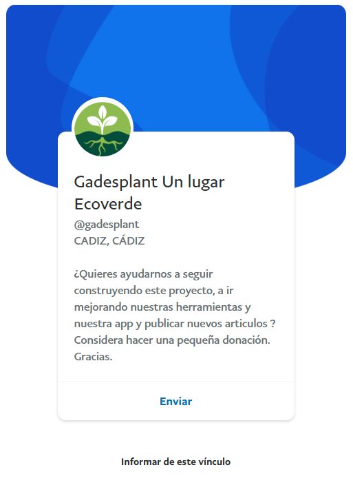 Gadesplant donaciones - Enlace a PayPal con código QR